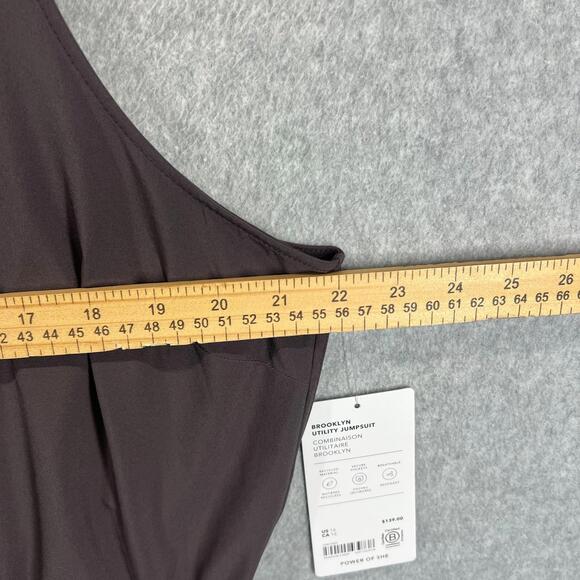 Athleta Brooklyn Jumpsuit Womens 16 Athleisure Lightweight Shale Pockets NWT - Picture 9 of 12